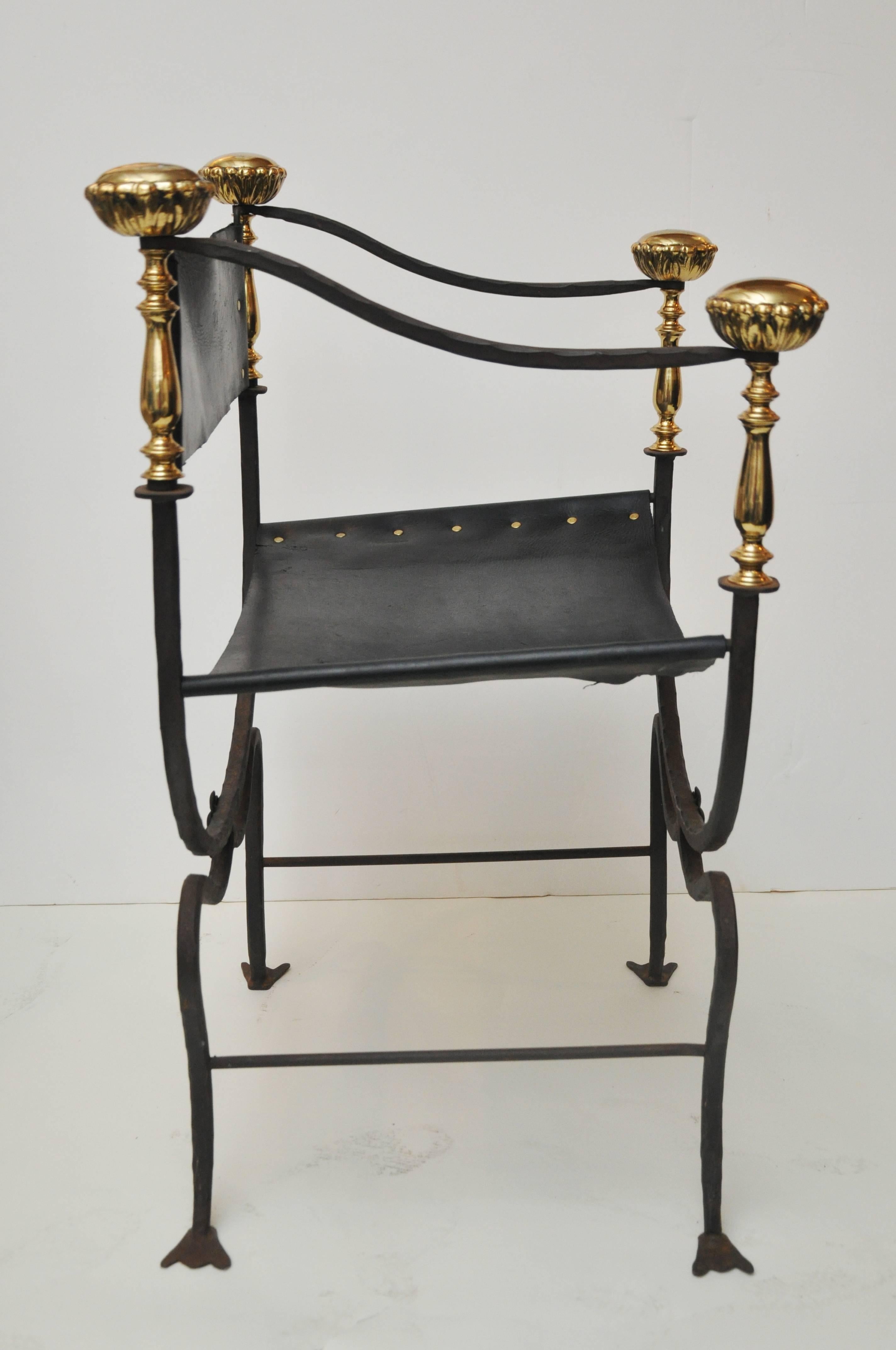 Brass Italian Savonarola Chair