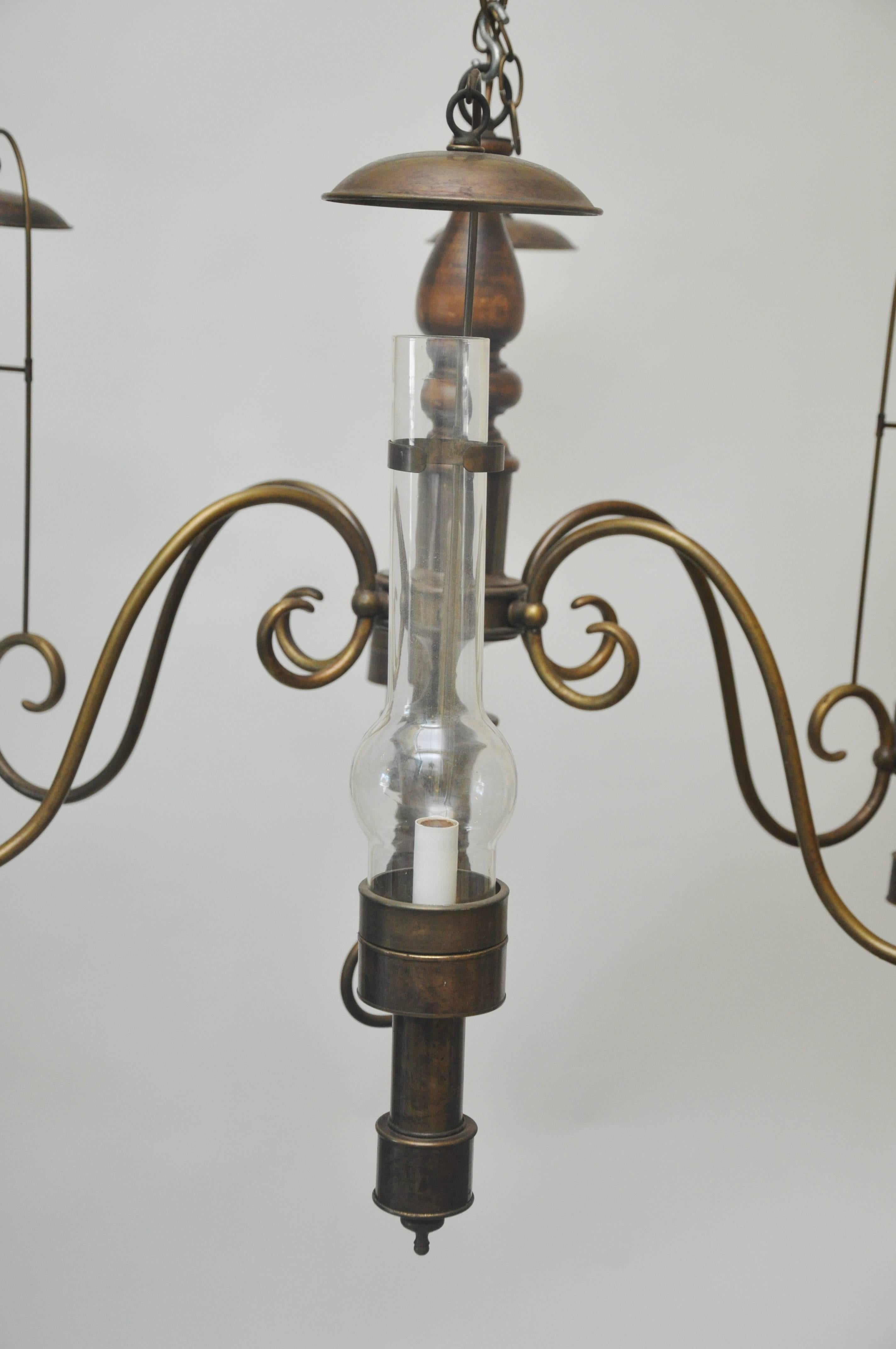 Mid-20th Century Large-Scale Vintage Commercial Campaign Style Chandelier For Sale