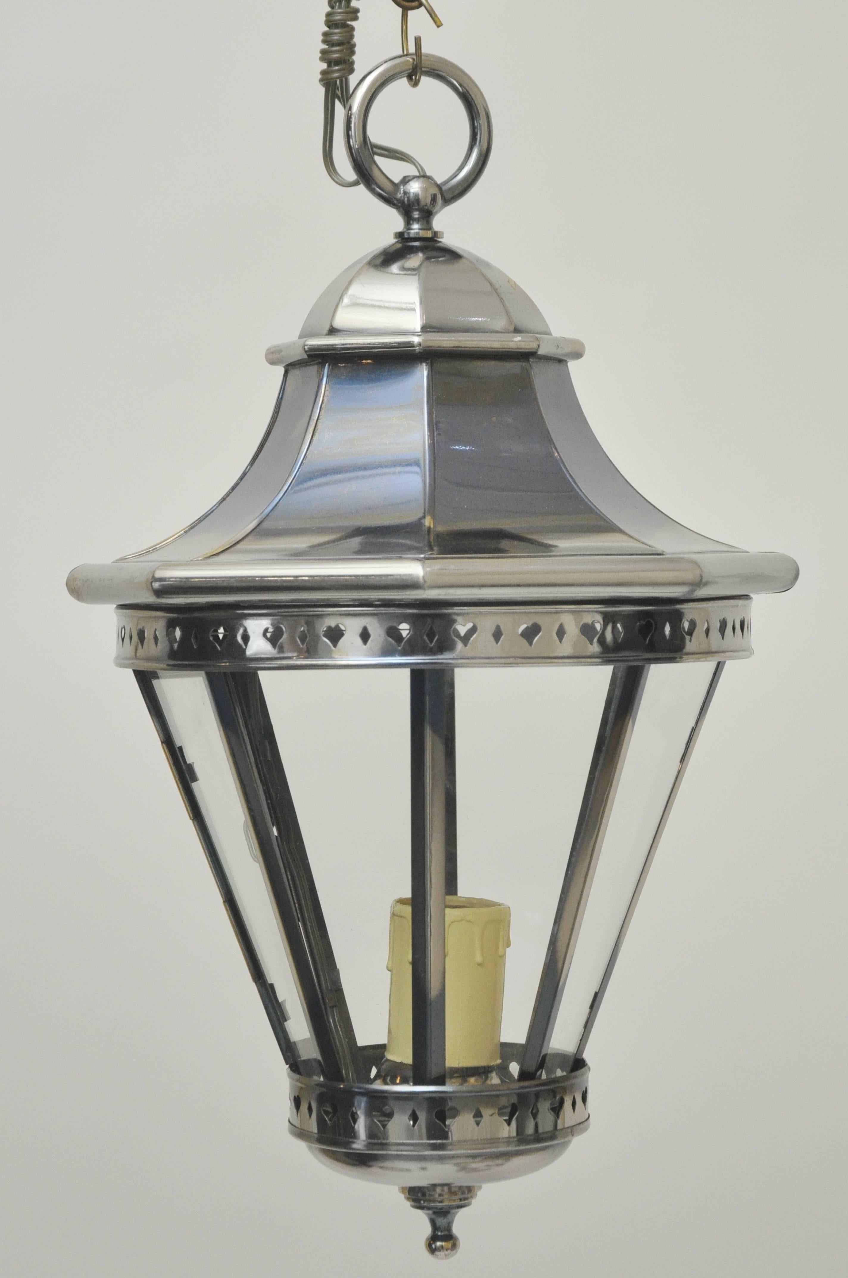 Regency Nickel-Plated Lantern Vintage, 1970s For Sale