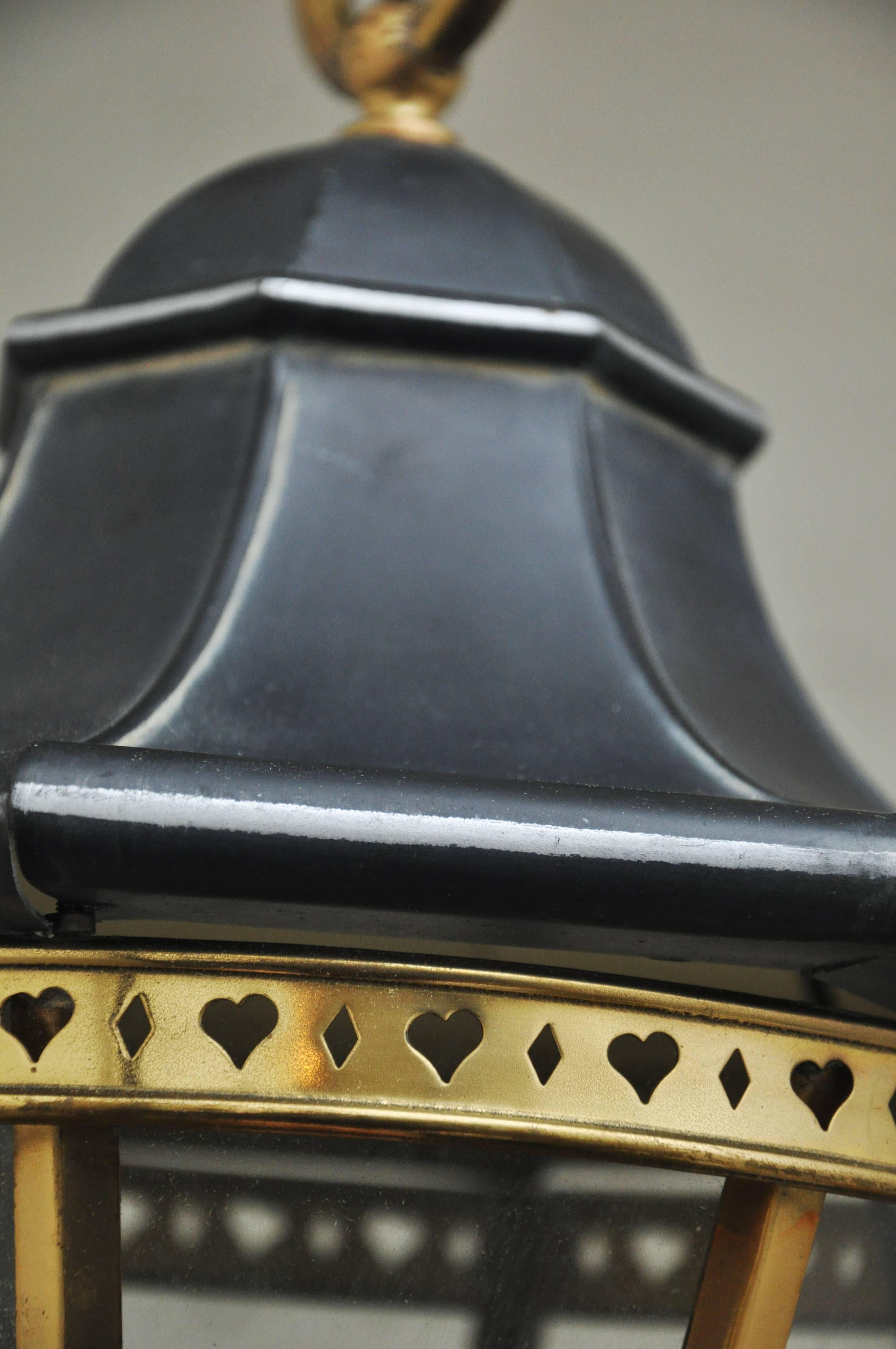 Spanish Brass and Weathered Zinc Lantern or Pendant Light