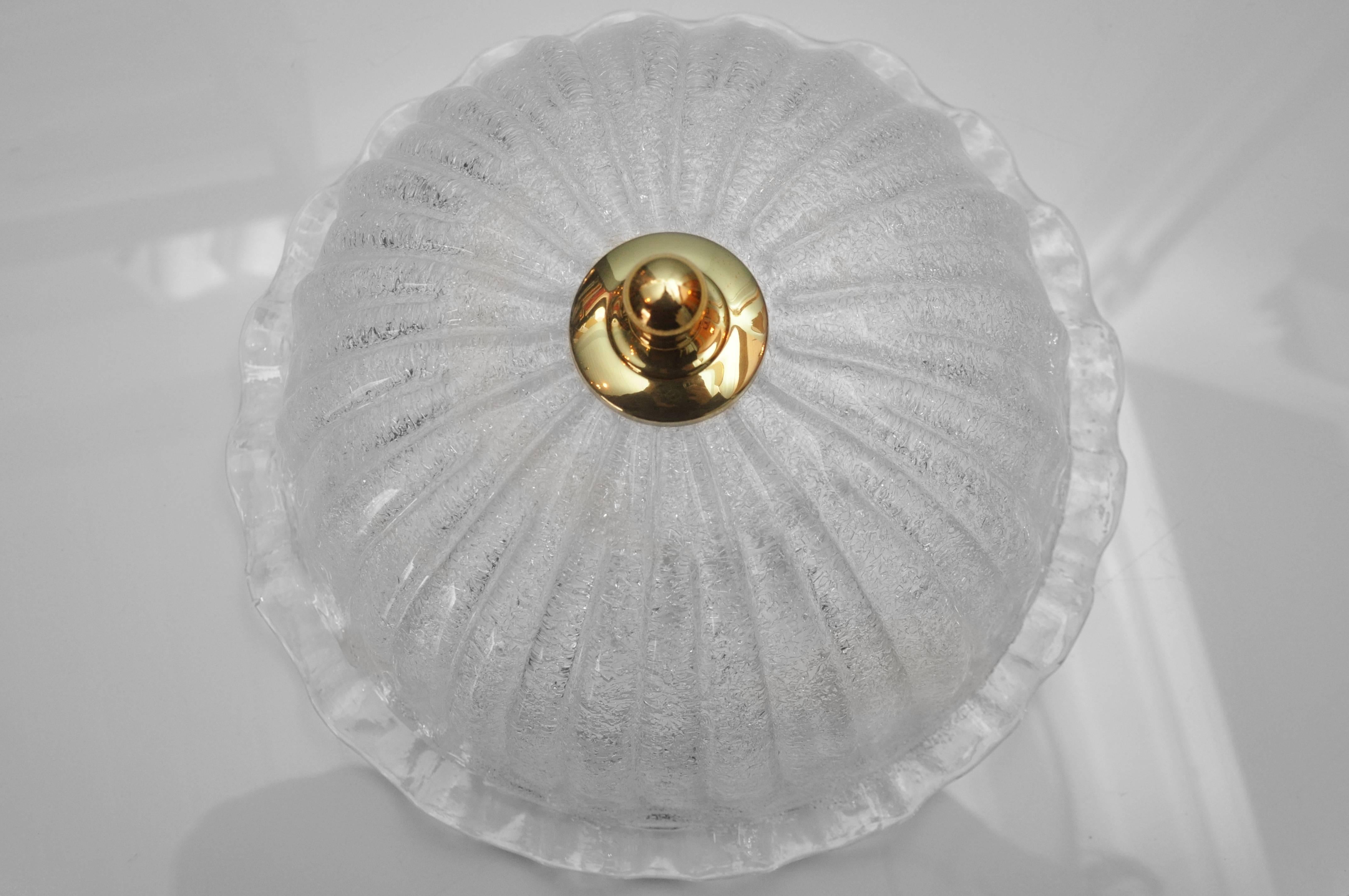 Romantic Clear Murano Glass Ceiling Fixture