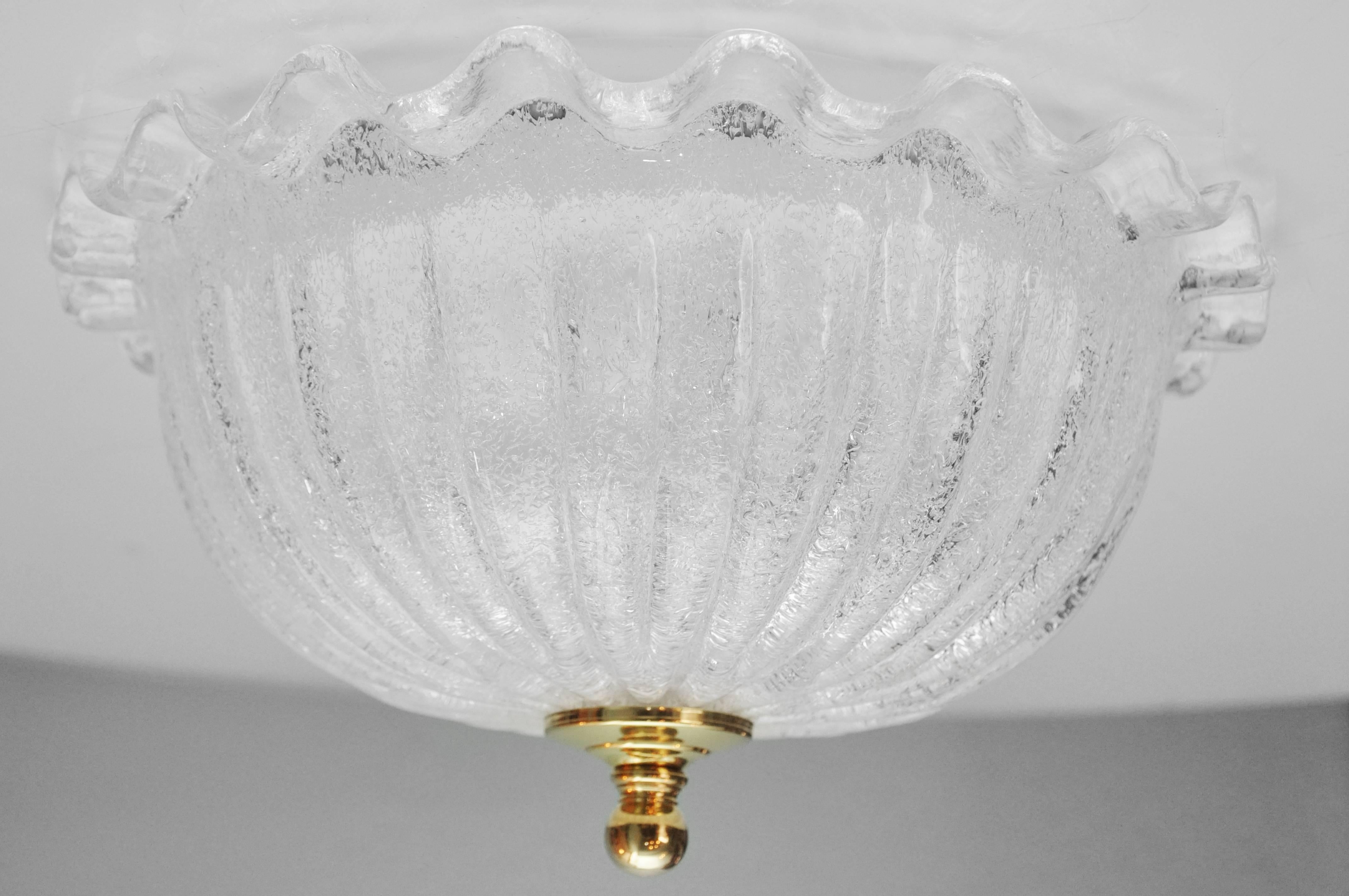 Clear Murano Glass Ceiling Fixture 2