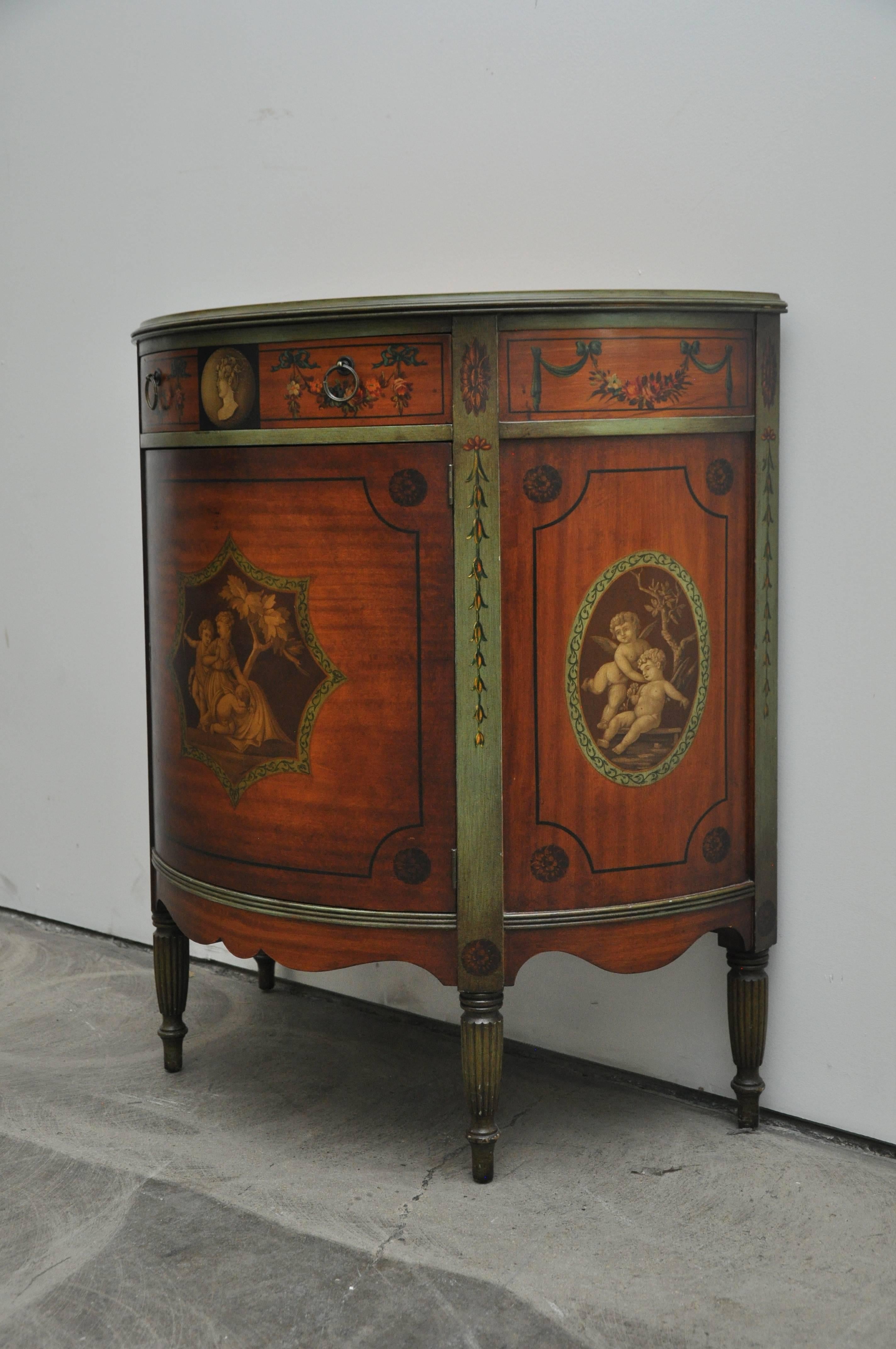 Painted Demilune Cabinet 3