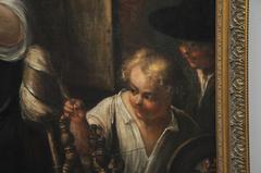 Peasant Girl at a Window Flemish 17th Century Oil Painting