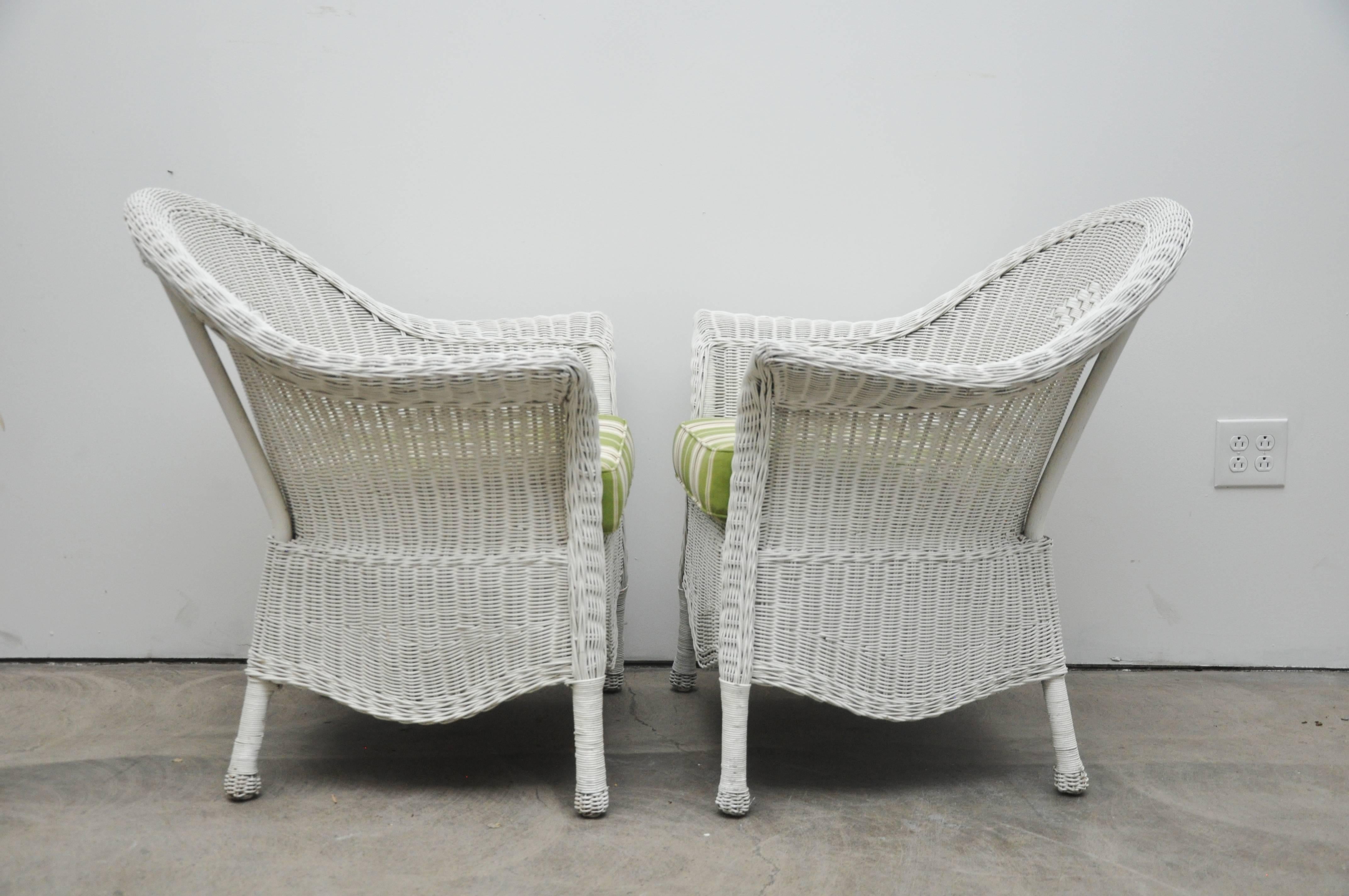 Pair of Wicker Chairs For Sale at 1stDibs