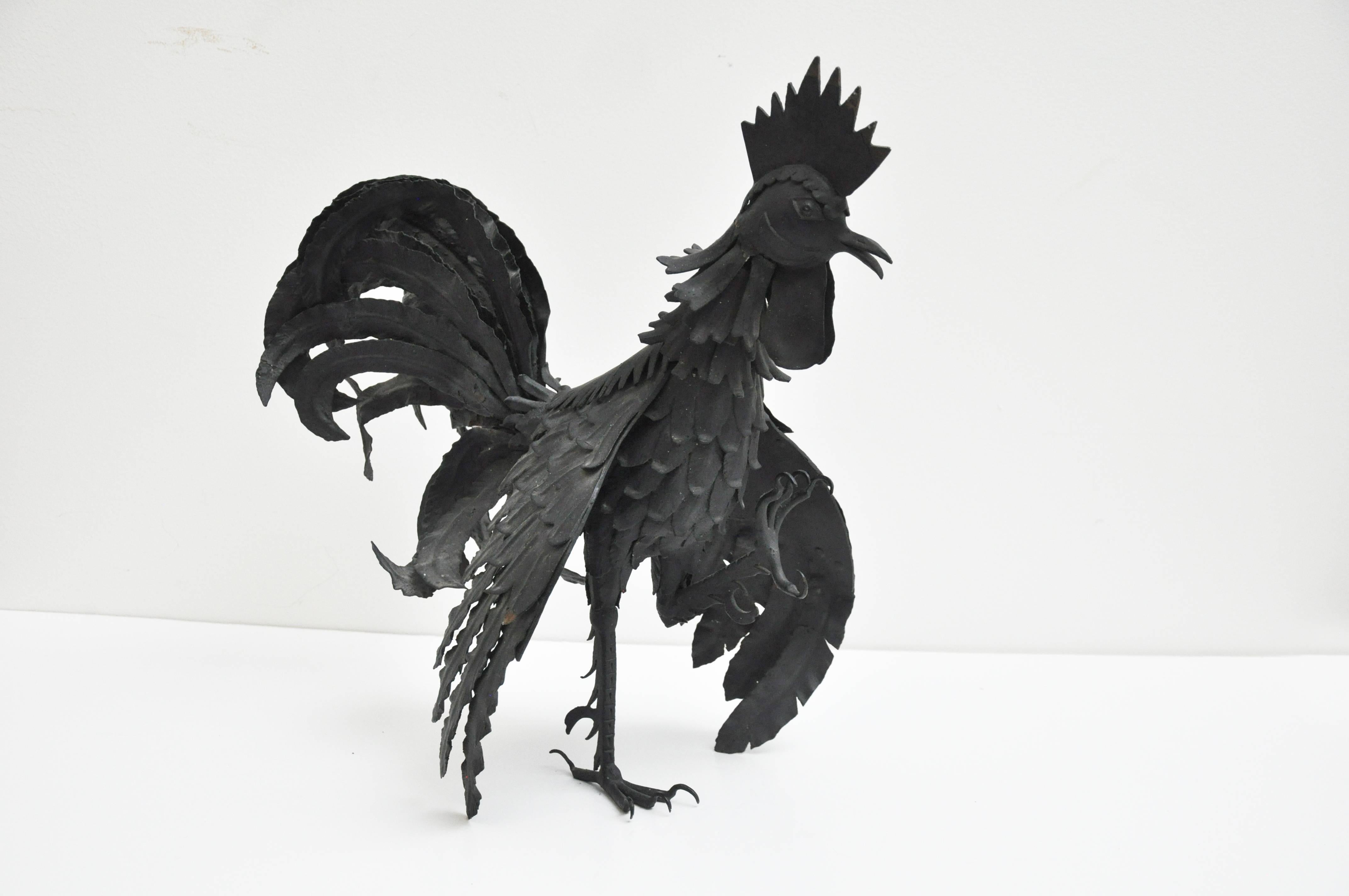 Pair of Handmade Midcentury Roosters For Sale 2