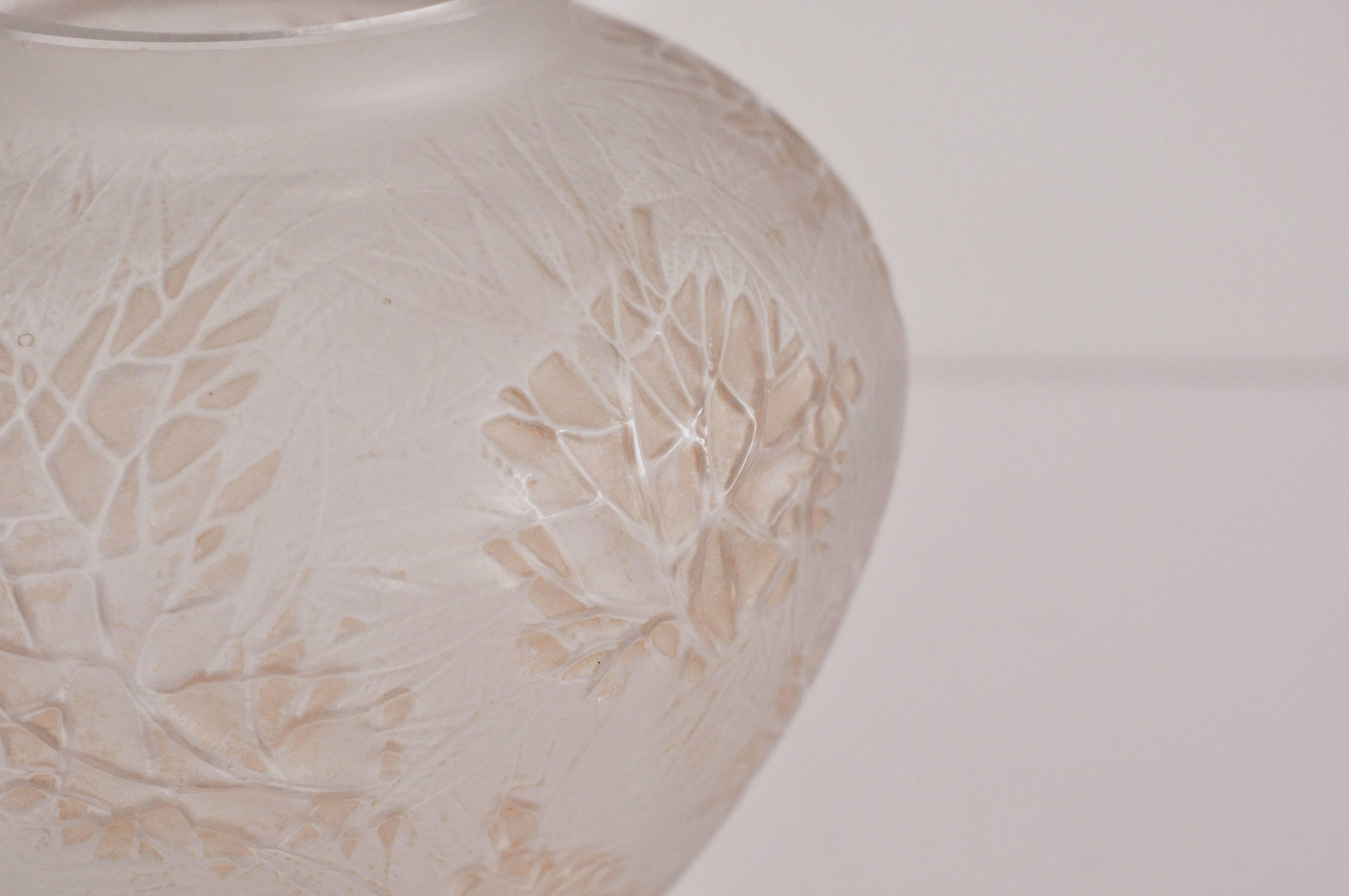 French Lalique Esterel Vase For Sale