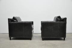 Pair of New Leather Club Chairs