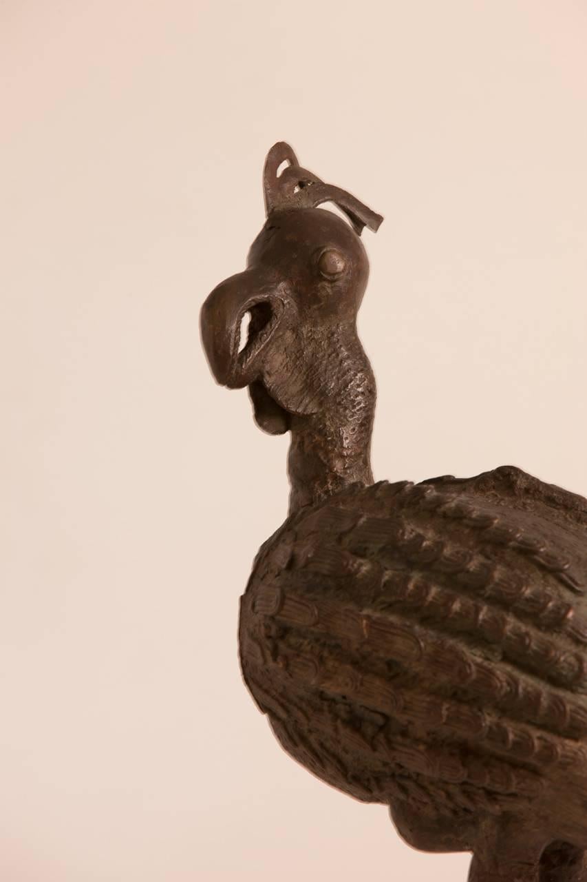 French cast metal Dodo bird objet. Intricately detailed with whimsy and personality.