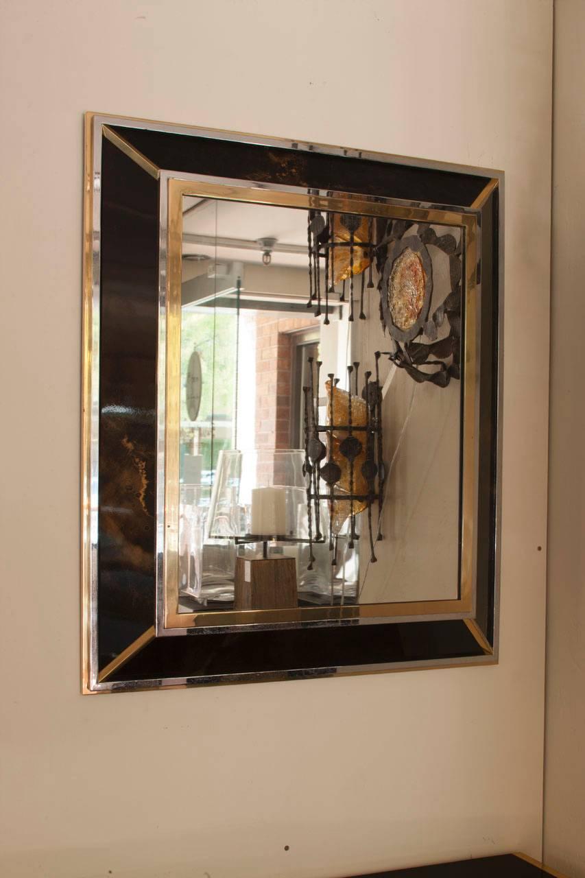 Neoclassical Revival 1960's French Guy Lefevre for Maison Jansen Expandable Console and Mirror Duo