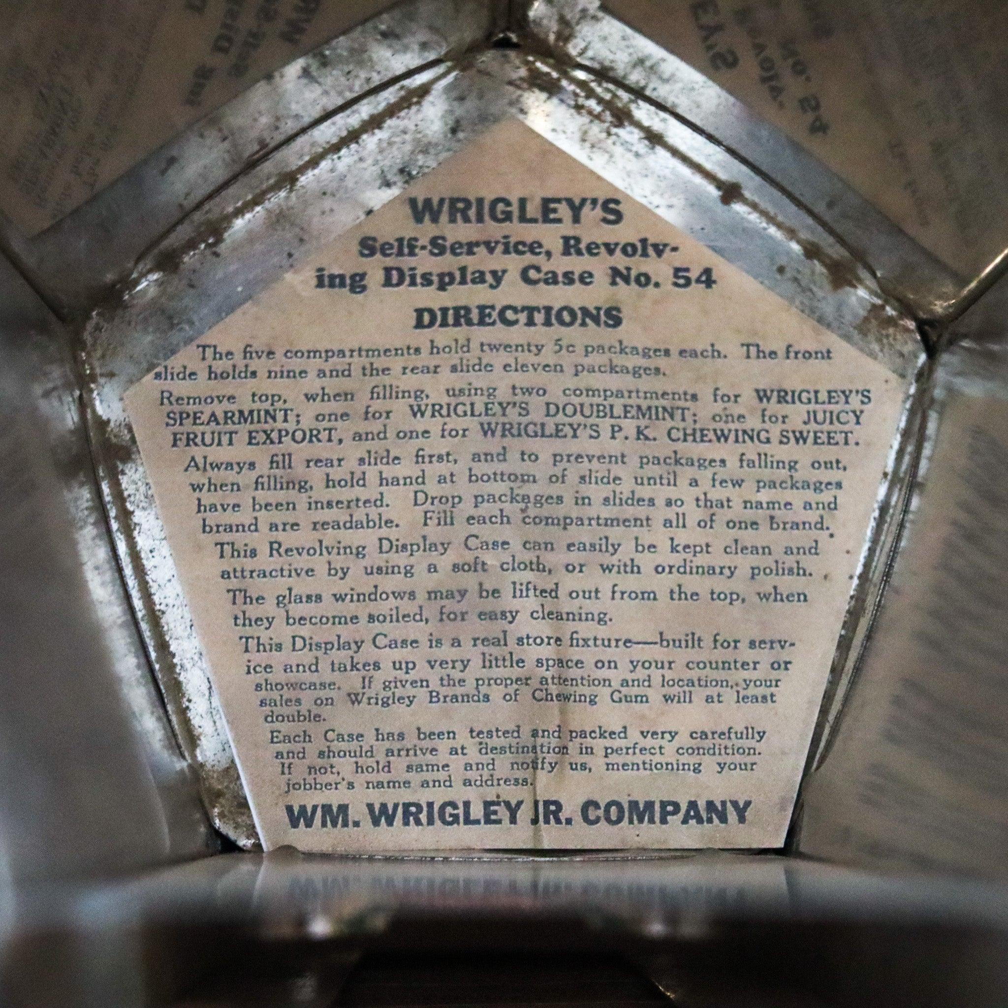 WRIGLEY'S 1920 Art Deco Antico Espositore da banco girevole per confezioni di caramelle gommose in vendita 2