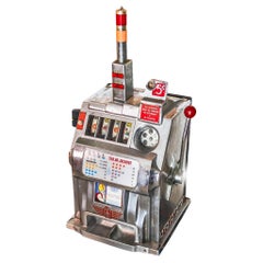PACE 1940-1950 Casino Club 5 Cents Slot Machine In Aluminum and Chromed Steel