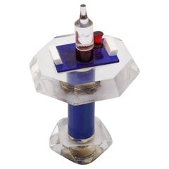 DOLCE-VITA 1950 Amusement French Bar-Table Petrol Lighter In Acrylic & Metal