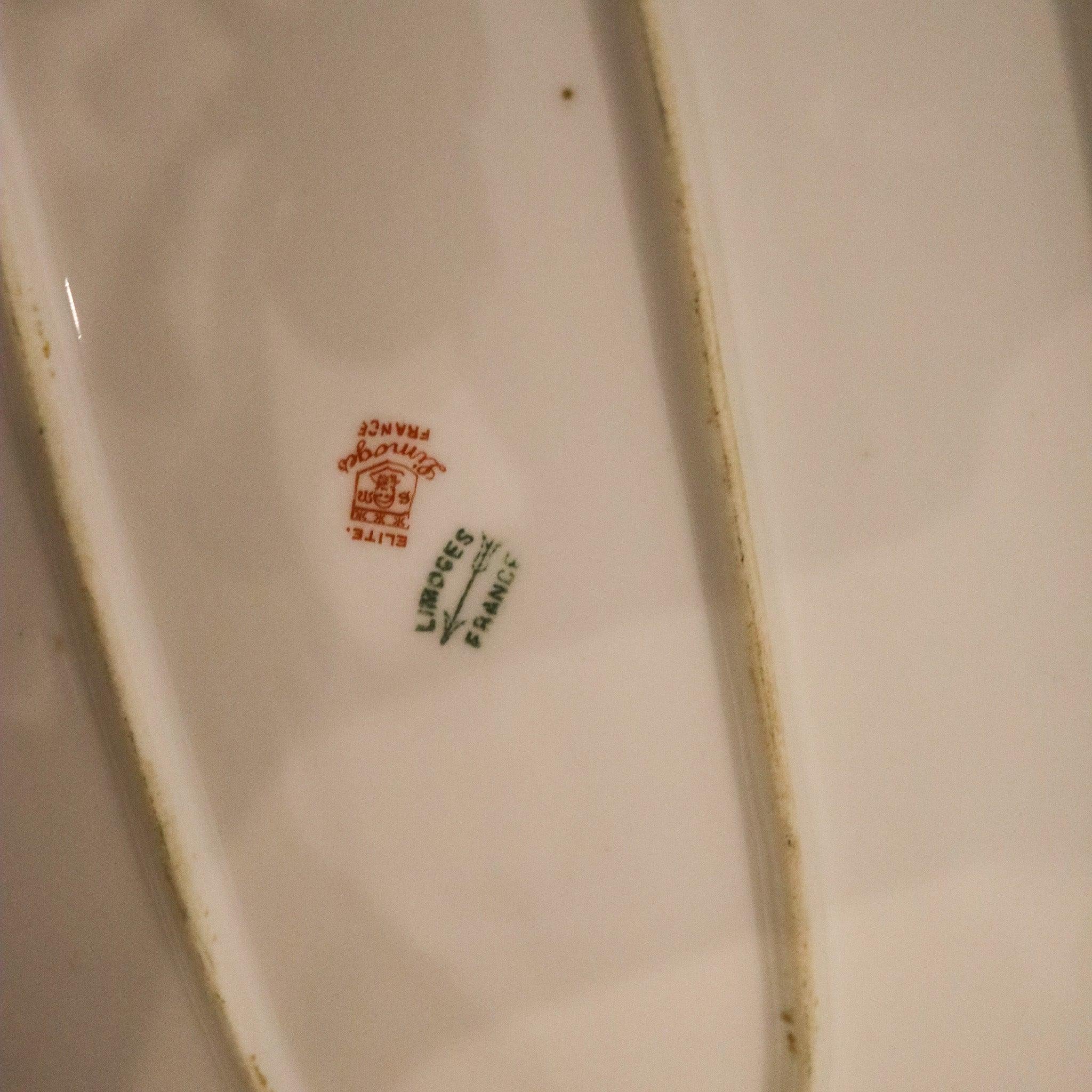 LIMOGES Frankreich 1900 Elite Set aus weißem Porzellangeschirr und Tablett für Fisch (Frühes 20. Jahrhundert) im Angebot