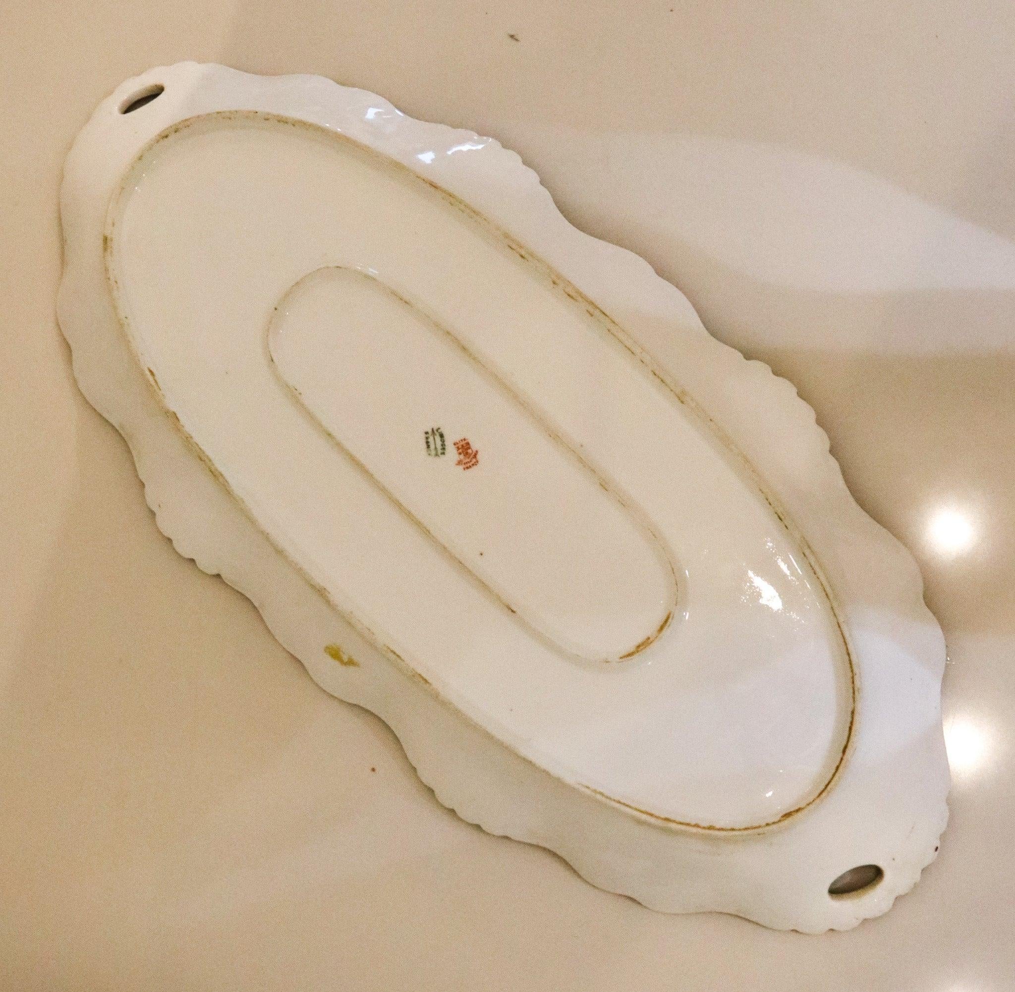 LIMOGES Frankreich 1900 Elite Set aus weißem Porzellangeschirr und Tablett für Fisch im Angebot 3