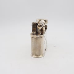 DUNHILL London 1936 Deco Half-Giant Petrol Desk Lighter In .925 Sterling Silver