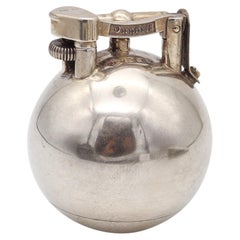 DUNHILL 1929 Ball Petrol Desk Lighter In Solid Polished .925 Sterling Silver