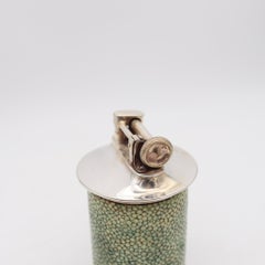 THE CLASSIC Birmingham 1928 Desk Petrol Roller Lighter In Silver & Shagreen
