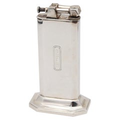 Briquet de bureau de luxe CLARK 1929 de style Art déco, en argent sterling 925 poli