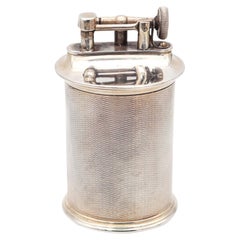 THE CLASSIC Birmingham 1928 Desk Petrol Roller Lighter In Barley Sterling Silver