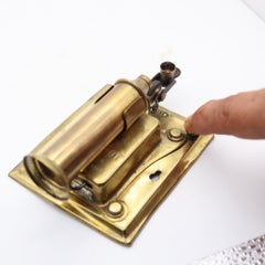 LE CUISTOT 1905 French Wall Semiautomatic Push Button Lighter In Polished Bronze