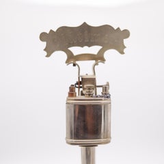OLD TIMER 1930 Germany Industrial Tall Desk petrol Lighter In Polished Chromed