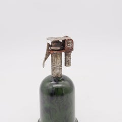 STRIKALITE 1935 Industrial Desk Petrol Lighter In Steel & Green Bakelite Plaskon
