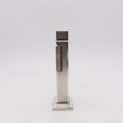 DUNHILL London 1953 Modernist Petrol Rollboy Desk Lighter In Solid Engine