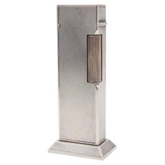 DUNHILL London 1953 Modernist Petrol Rollboy Desk Lighter In Solid Engine