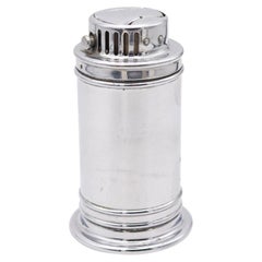 CHASE BRASS & COPPER CO. 1933 Art-Deco Round Desk Petrol Lighter In Steel