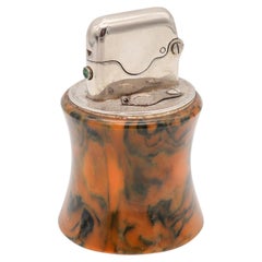 THORENS Swiss 1926 Art-Deco Bijou Small Single Claw Catalin Desk Petrol Lighter