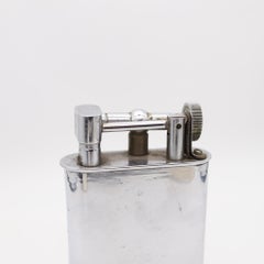 THE CLASSIC London 1928 Desk Petrol Roller Lighter In Solid Plated Steel