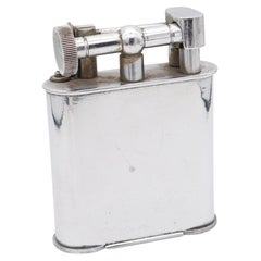 THE CLASSIC London 1928 Desk Petrol Roller Lighter In Solid Plated Steel