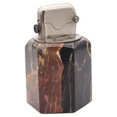 THORENS Swiss 1926 Art-Deco Design Portor Single Claw Marble Desk Petrol Lighter