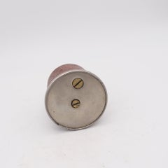 MORTON 1929 Semi Automatic Round Push Desk Petrol Lighter With Faux Leather