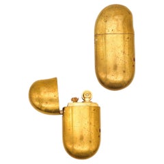TIFFANY & CO 1982 Briquet de poche « Bean » de Elsa Peretti, couleur pétrole, en bronze massif poli