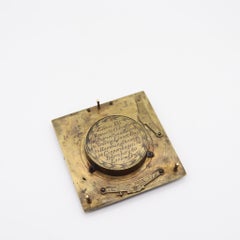 LORENZ GRASSL : boussole-cadran solaire pliable antique allemande du XVIIIe siècle, en bronze doré