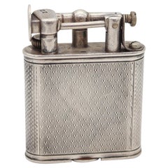 DUNHILL London 1926 Lift Arm Deco Pipe-Tamper B-Size Pocket Lighter 925 Sterling