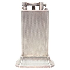 DUNHILL Paris 1929 Art Deco Petrol Desk Barley Tall Club Lighter Sterling .925