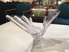 Crystal Centerpiece Bowl in Grand Scale by Art Vannes