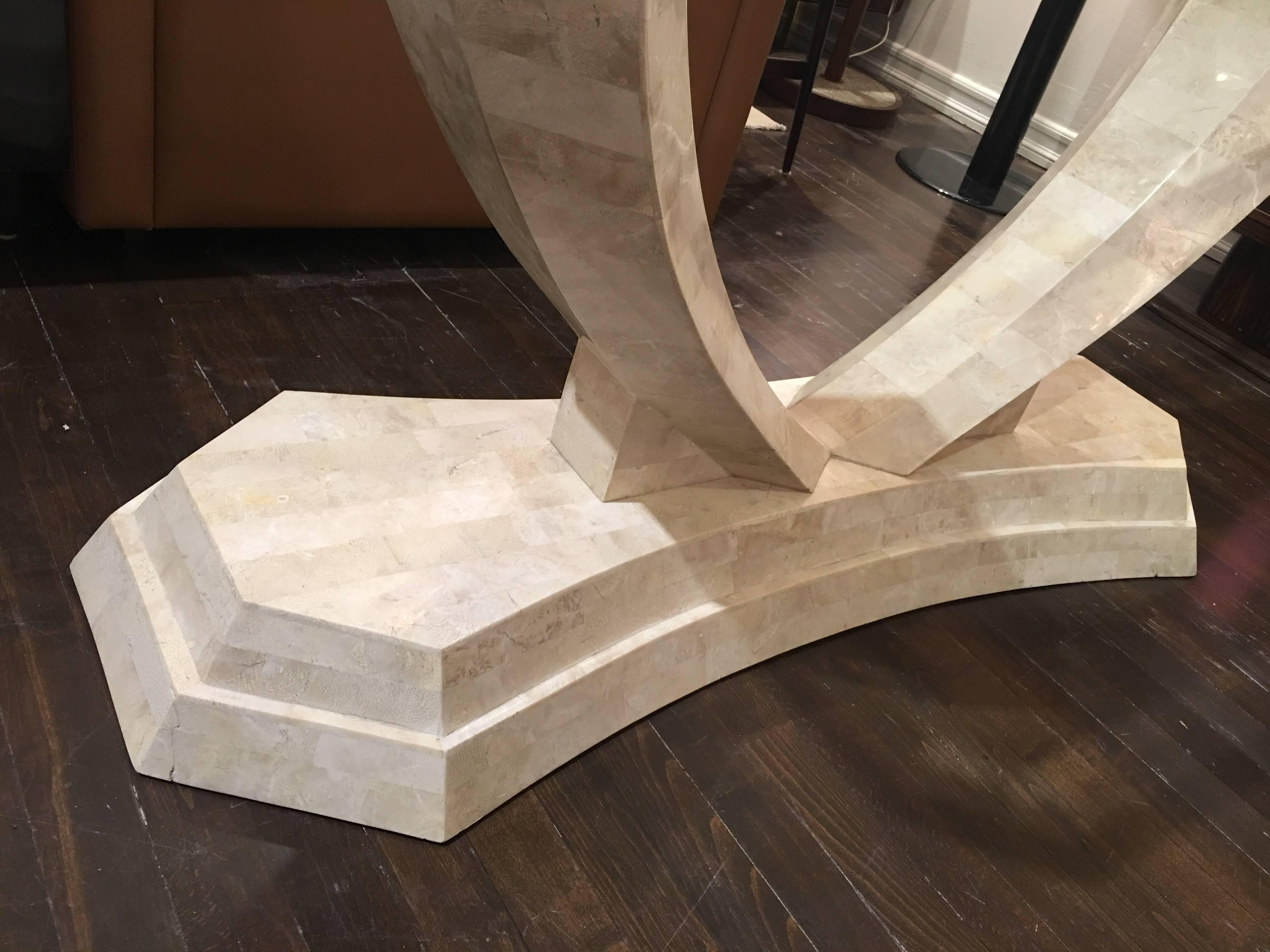 Tessellated Stone Console Table by Robert Marcius For Sale 1