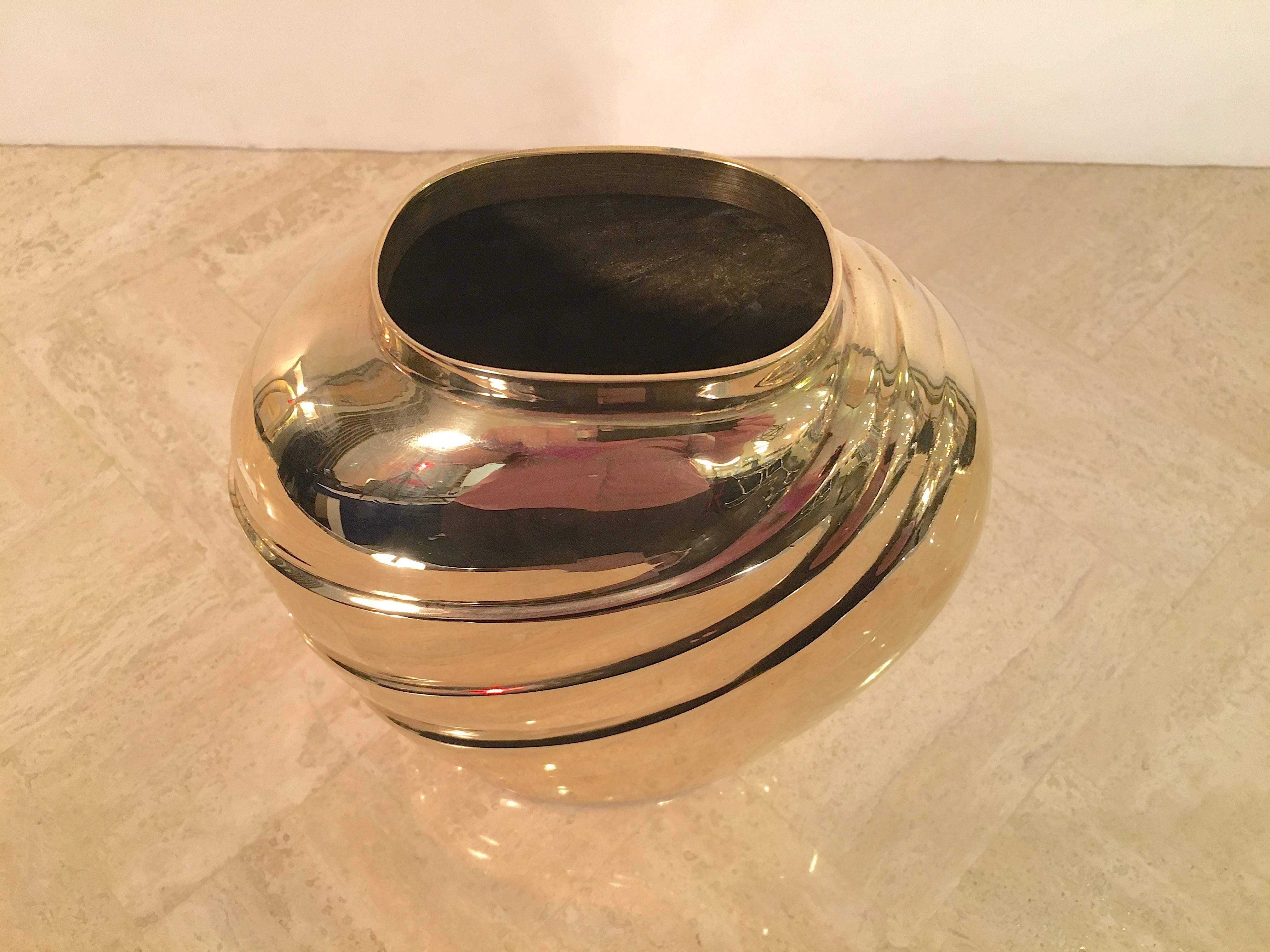 Korean Brass Vase Imported by Rosenthal Netter For Sale