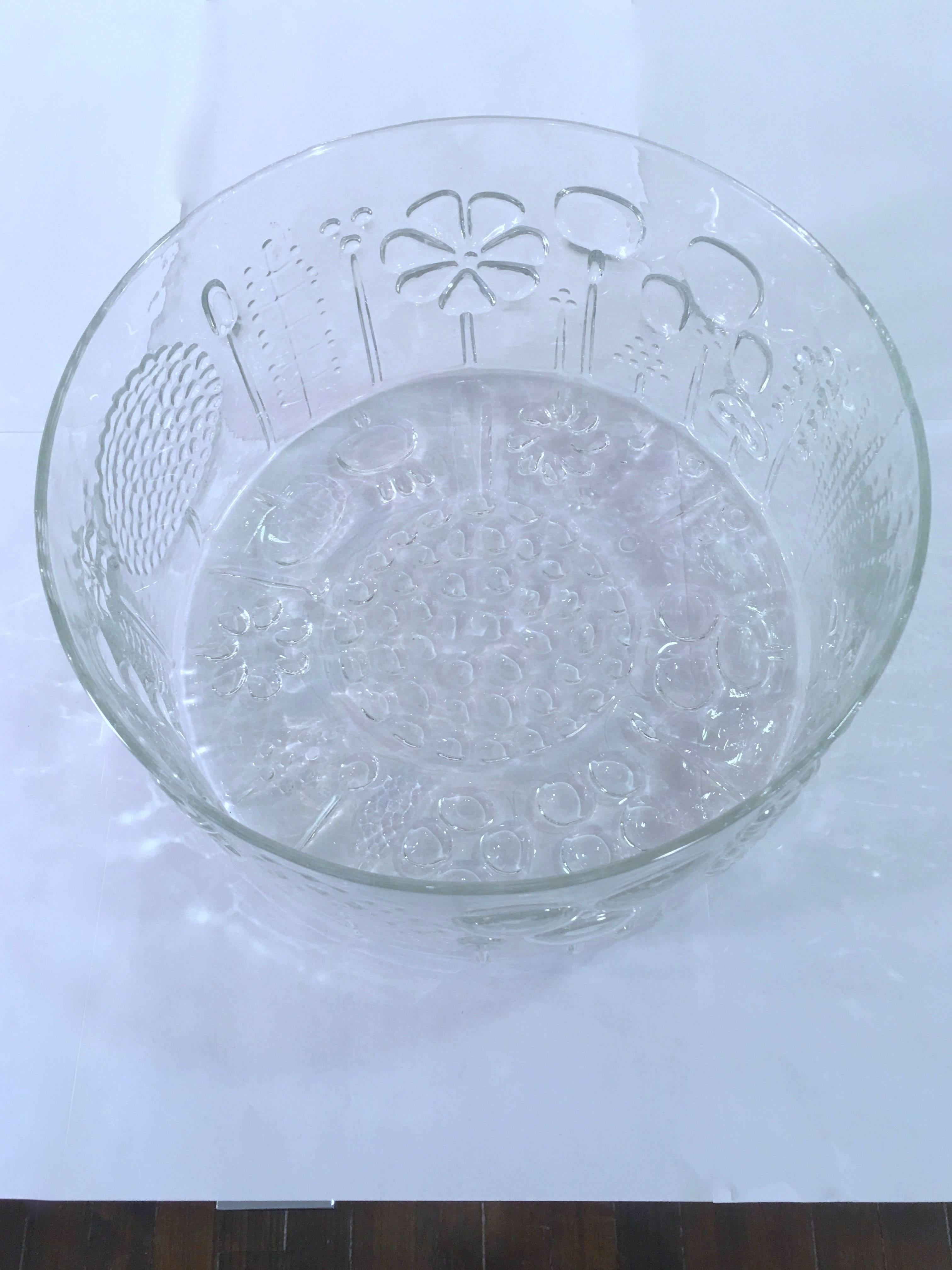 20th Century Large Art Glass Bowl by Oiva Toikka for Iittala, Finland For Sale