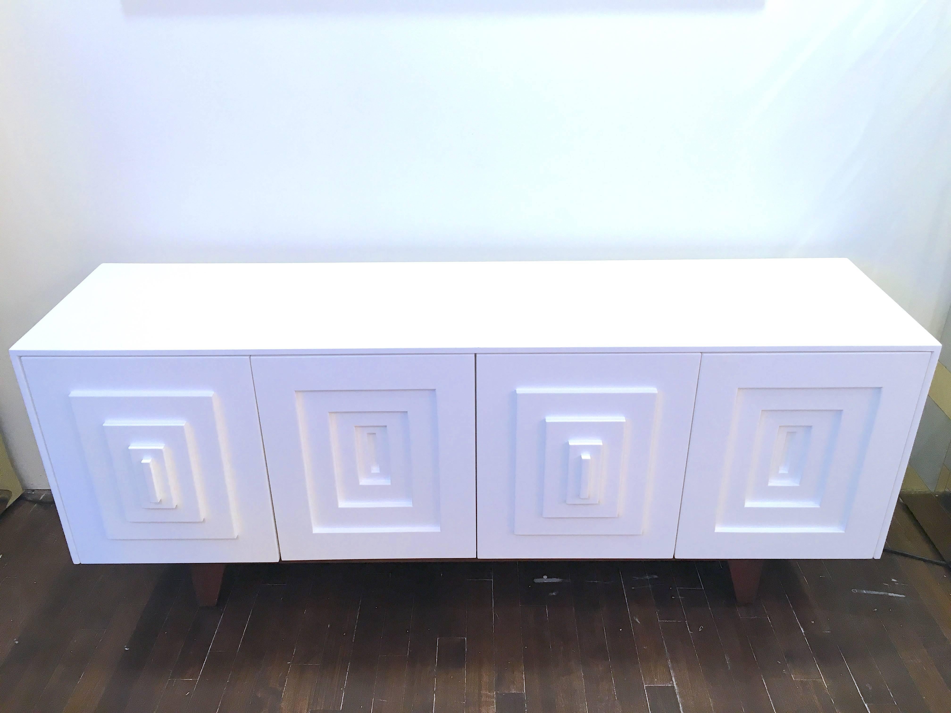 We are very pleased to present architect Francesco della Femina's designs in an exclusive partnership here in the United States. This piece is a customizable credenza in a white lacquer finish he calls the 