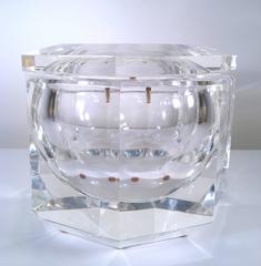 Italian Lucite Decorative Box or Ice Bucket in the Manner of Alessandro Albrizzi
