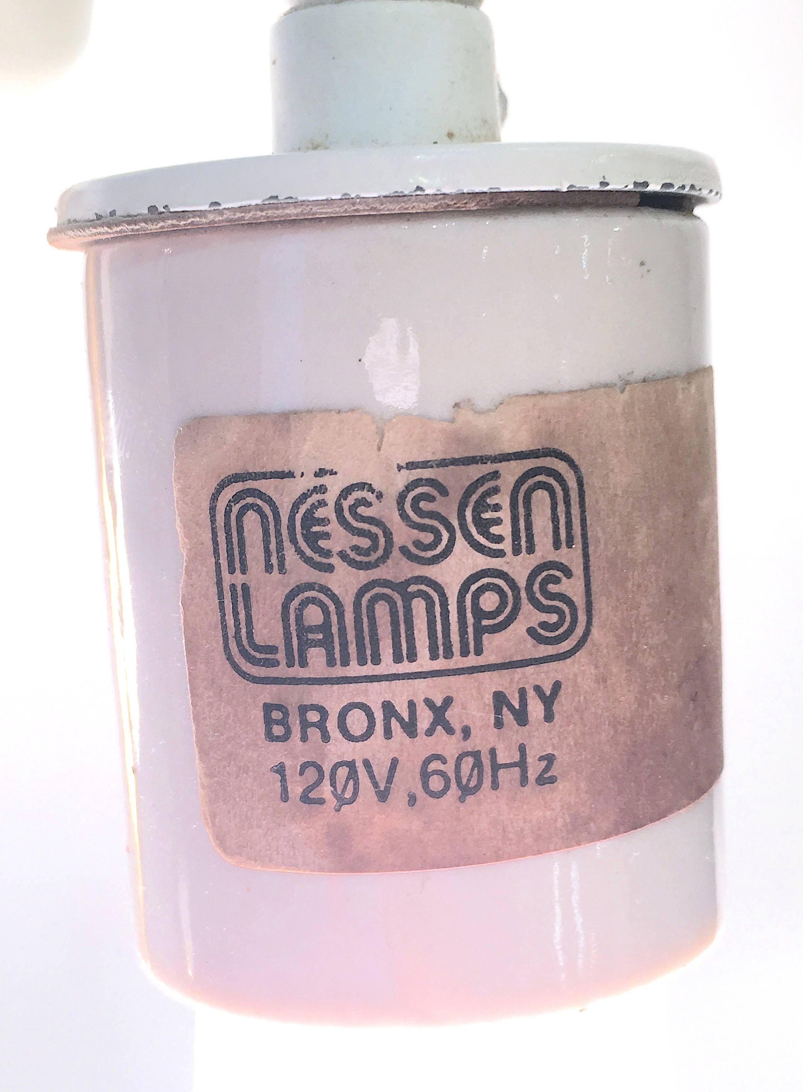 American Pair of Brass Lamps by Nessen For Sale