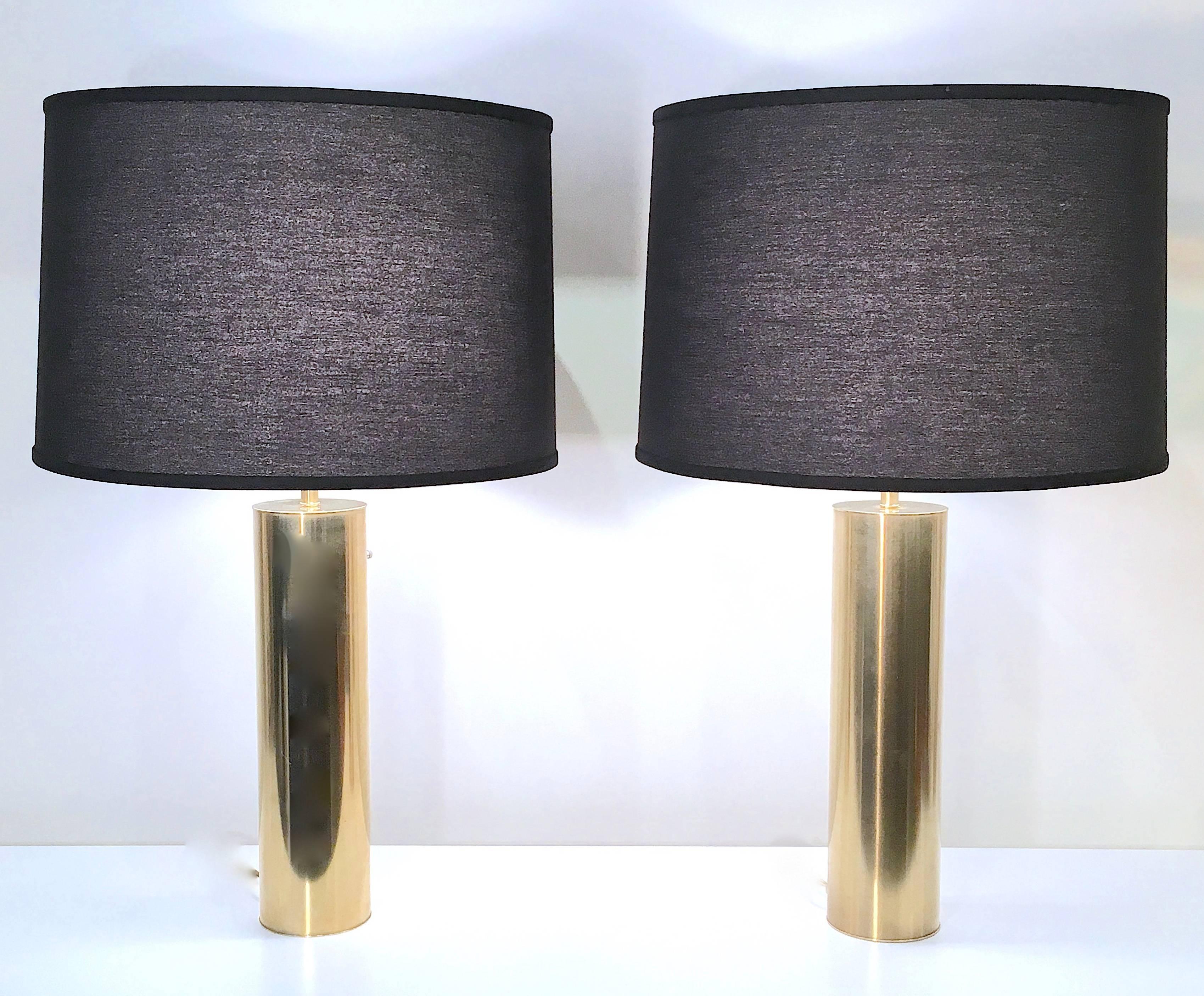 20th Century Pair of Brass Lamps by Nessen For Sale