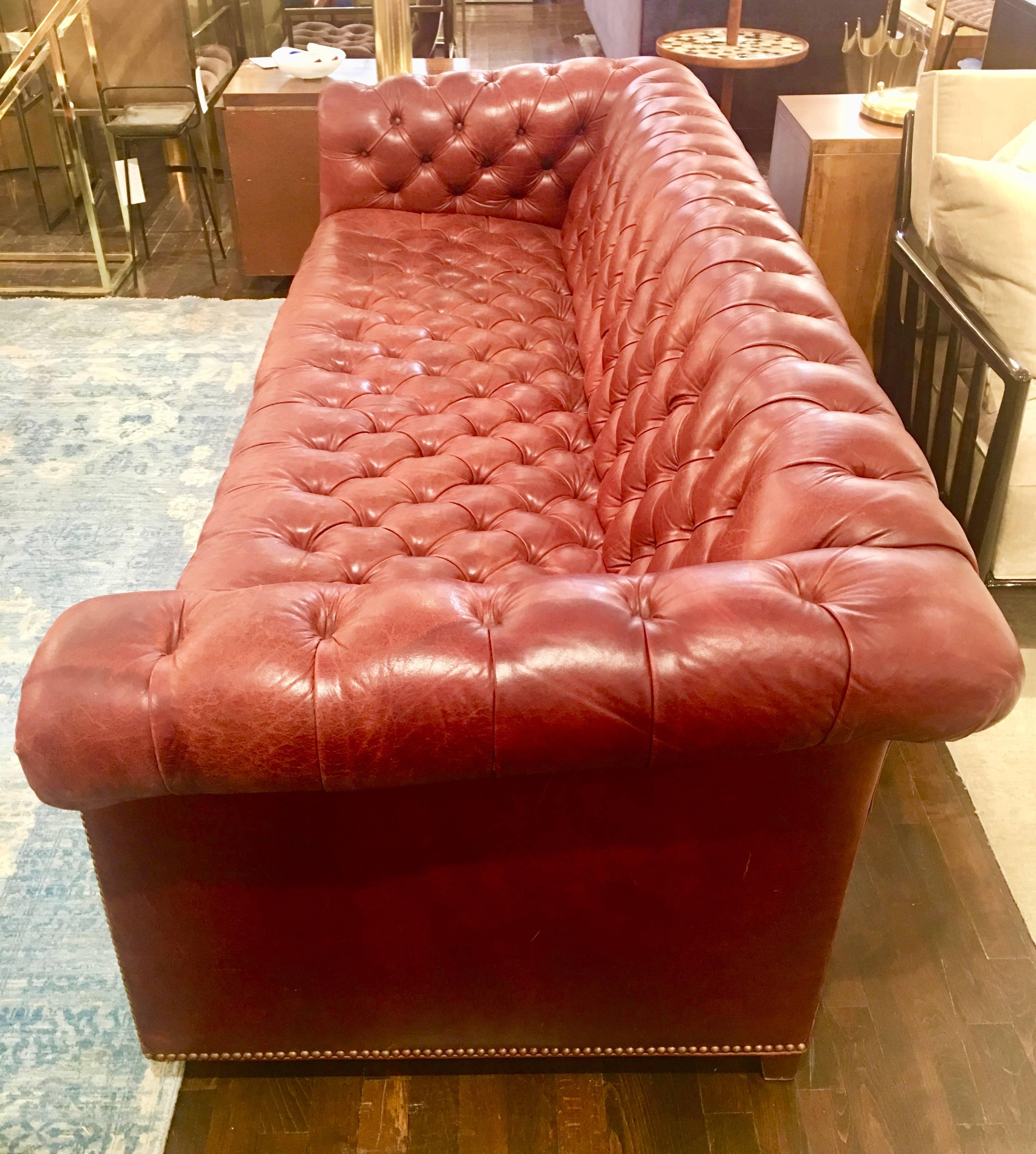 20th Century Vintage Chesterfield Leather Sofa