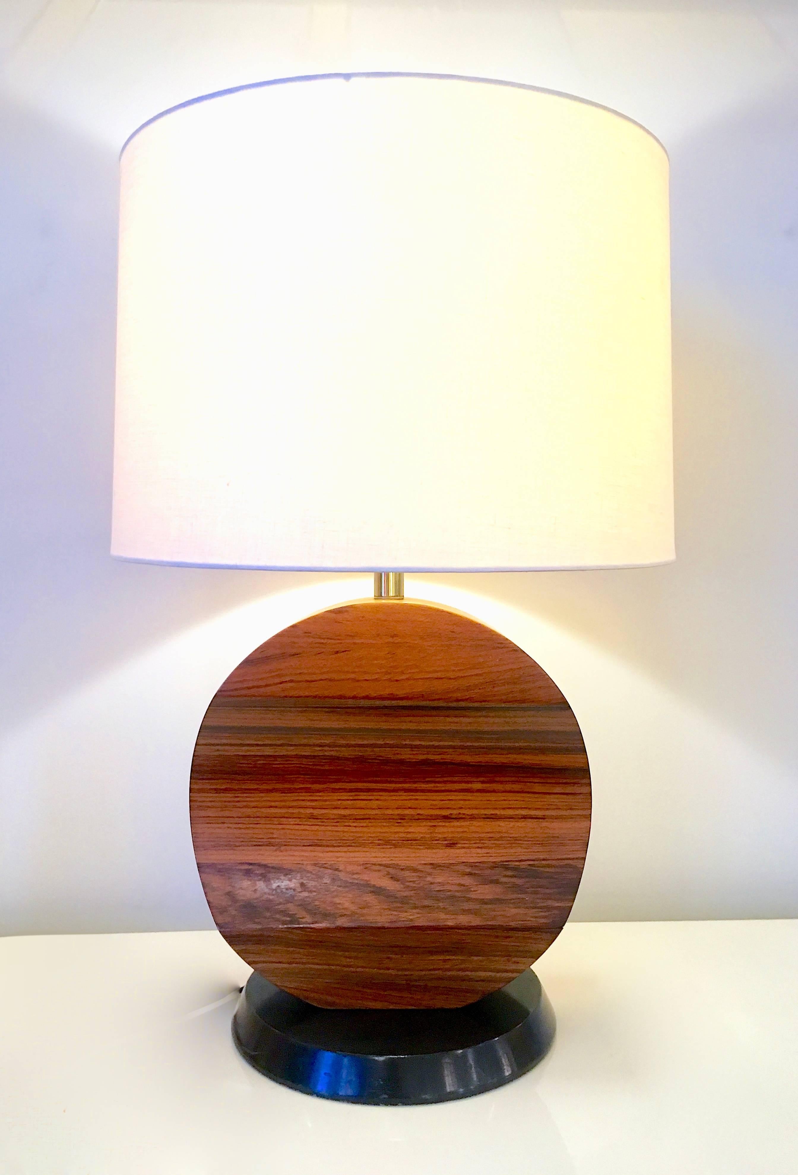 20th Century Pair of Sculptural Rosewood Lamps For Sale