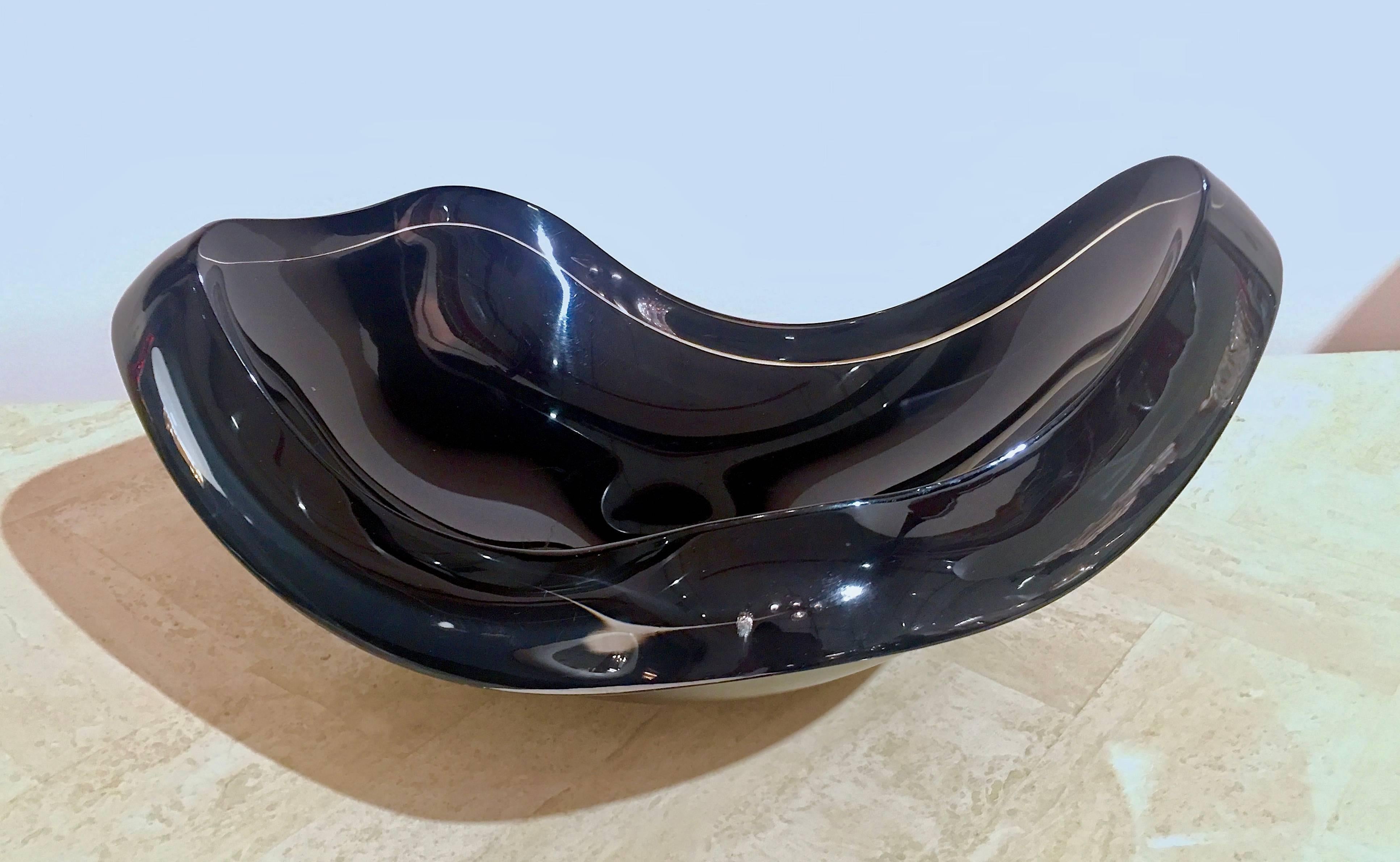Black Lucite Sculptural Centrepiece or Bowl by Ritts Co. 1